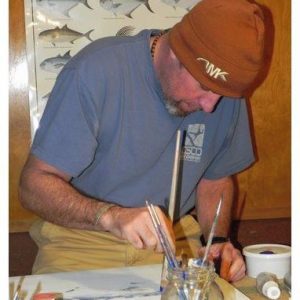 What is Gyotaku art? - John working on project using his own method of gyotaku